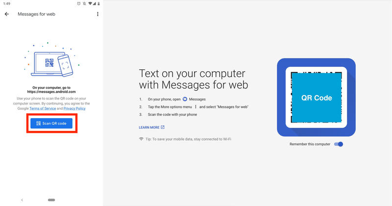 text from mac to android